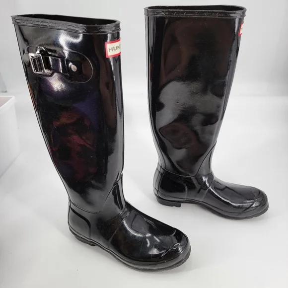 Hunter Tall Rain Boots Black 8